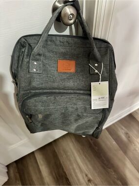 KeaBabies Gray Diaper Bag with Changing Pad